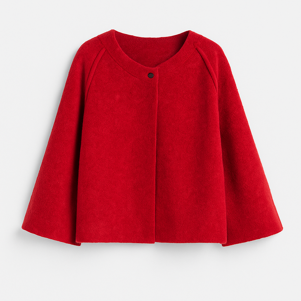 Red Faux Cashmere Jacket