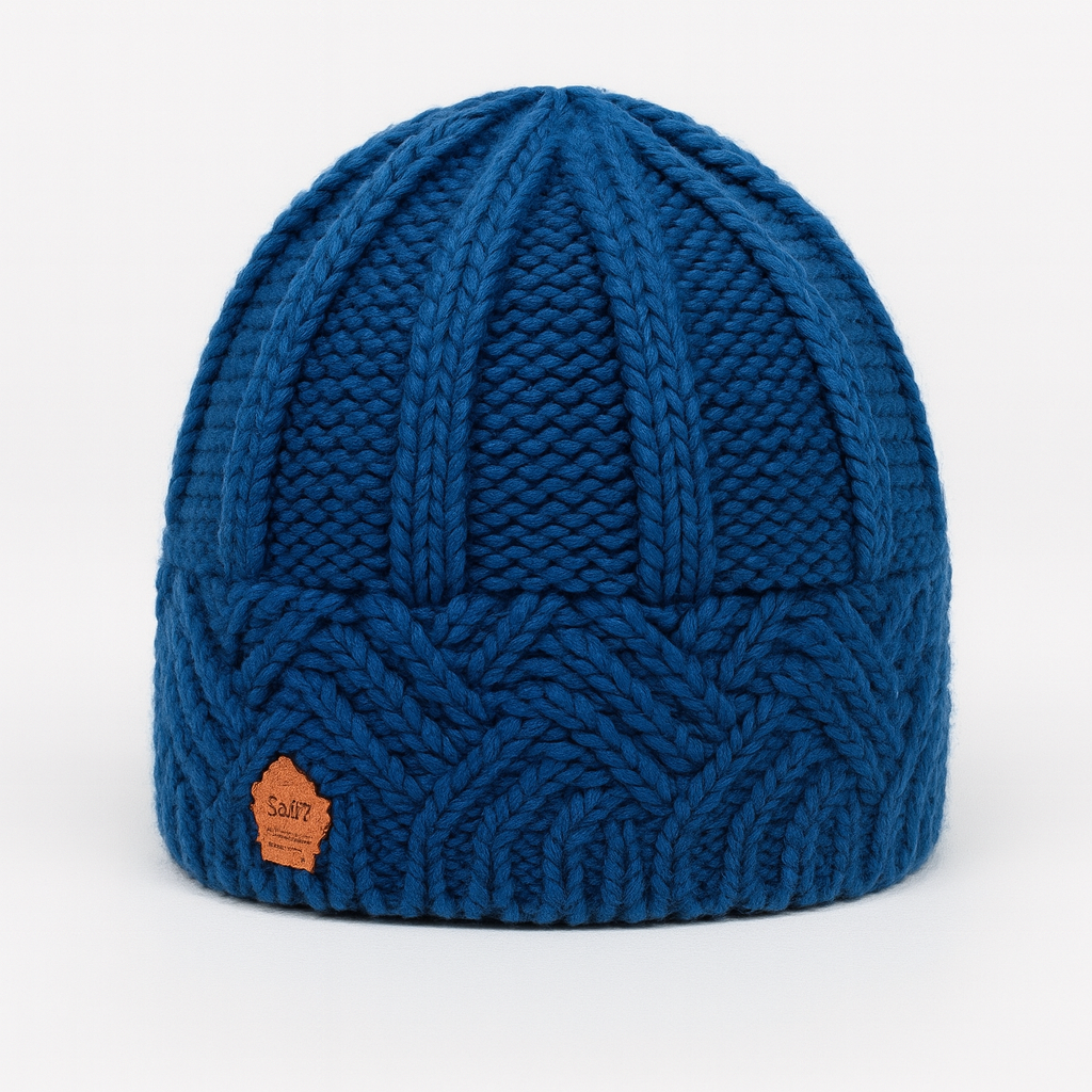 Blue knitted hat