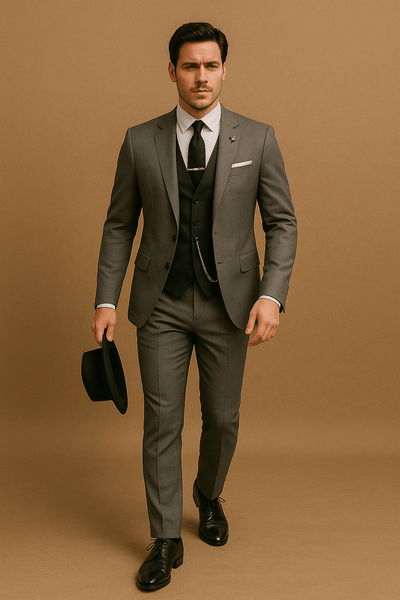 Costume slim 3 pièces pour hommes - Ensemble blazer, gilet et pantalon pour événements formels