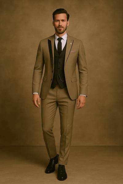 Costume slim 3 pièces pour hommes - Ensemble blazer, gilet et pantalon pour événements formels