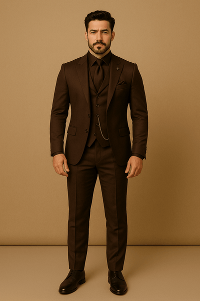 Costume slim 3 pièces pour hommes - Ensemble blazer, gilet et pantalon pour événements formels