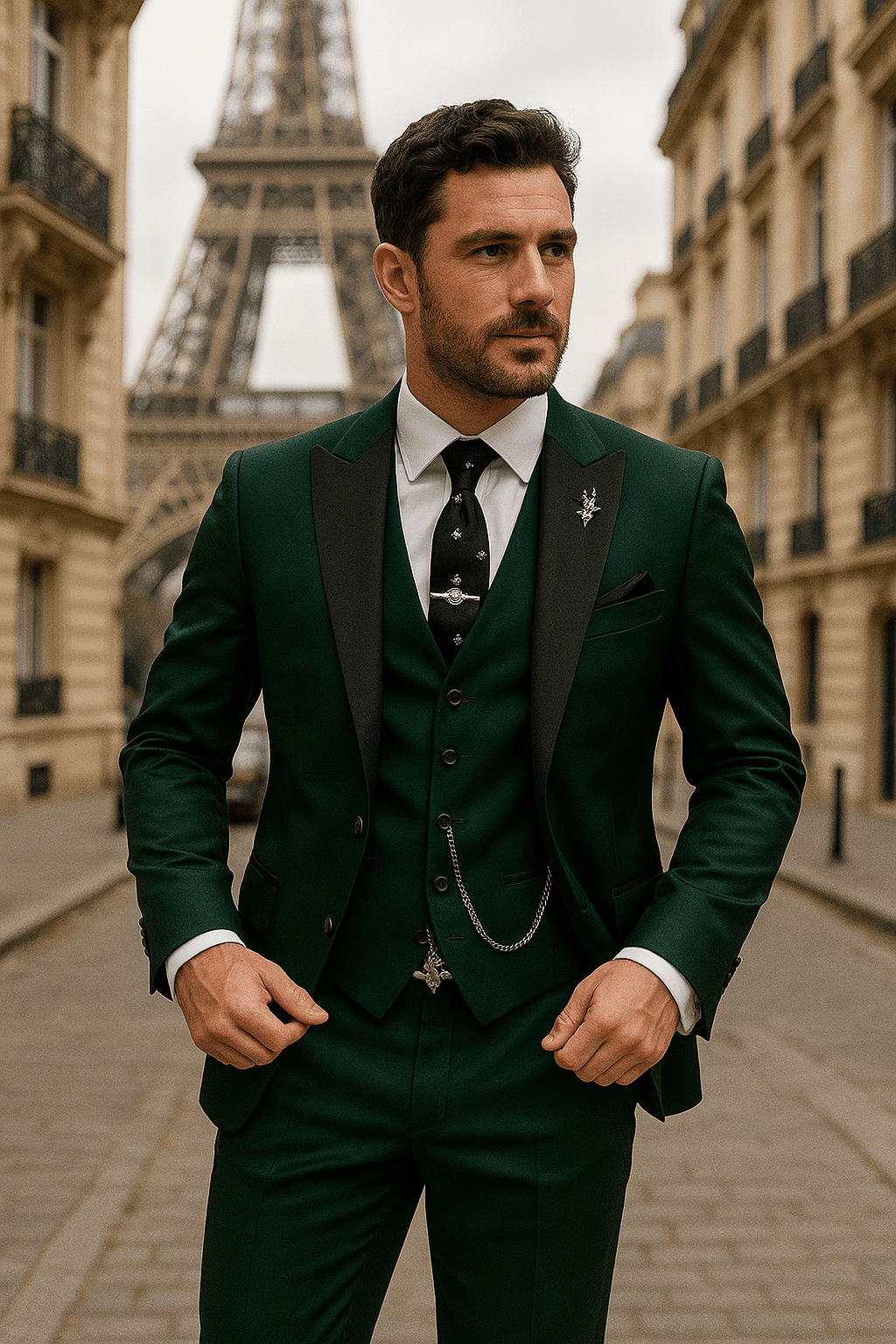 Costume slim 3 pièces pour hommes - Ensemble blazer, gilet et pantalon pour événements formels