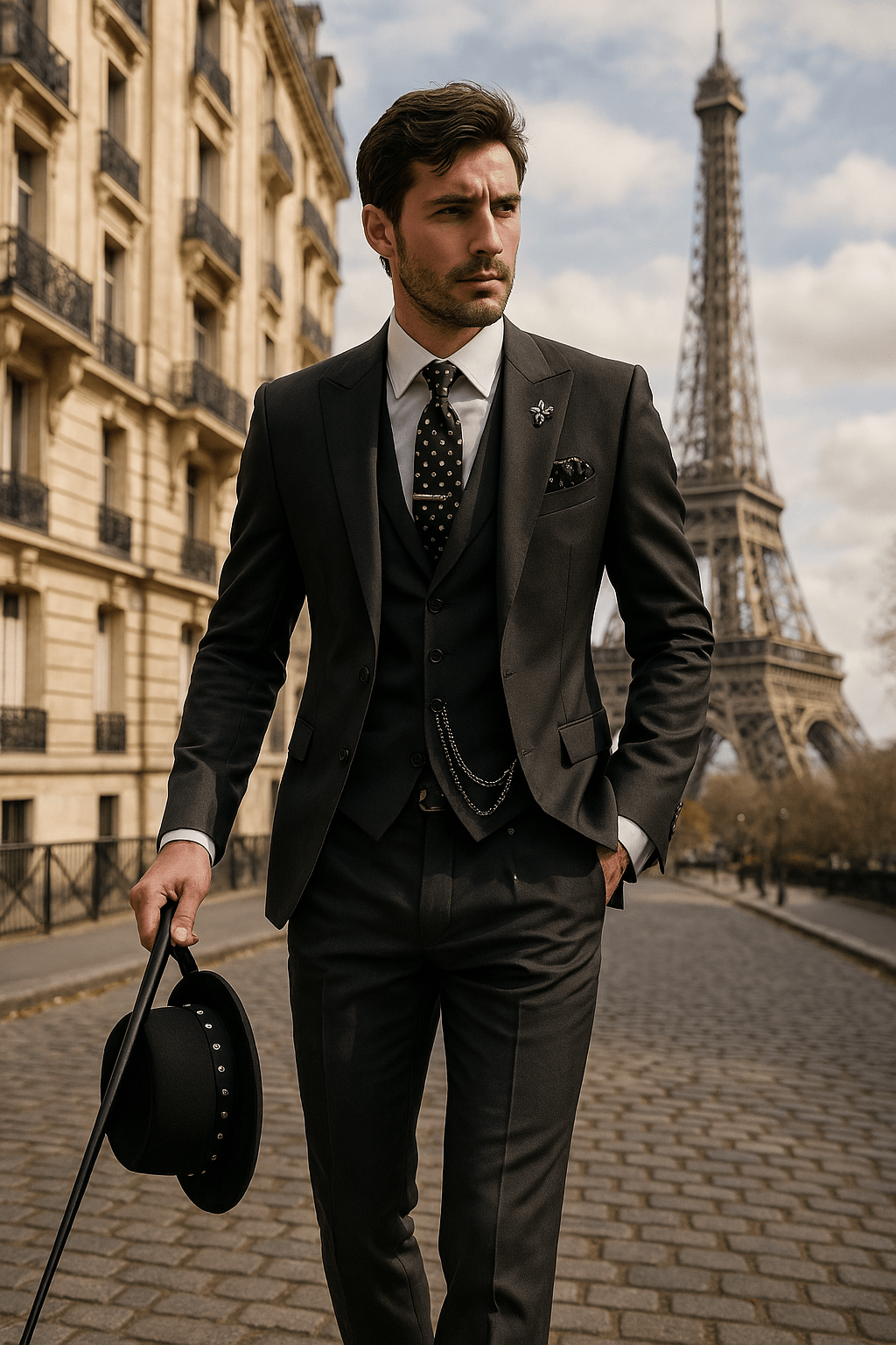 Costume slim 3 pièces pour hommes - Ensemble blazer, gilet et pantalon pour événements formels