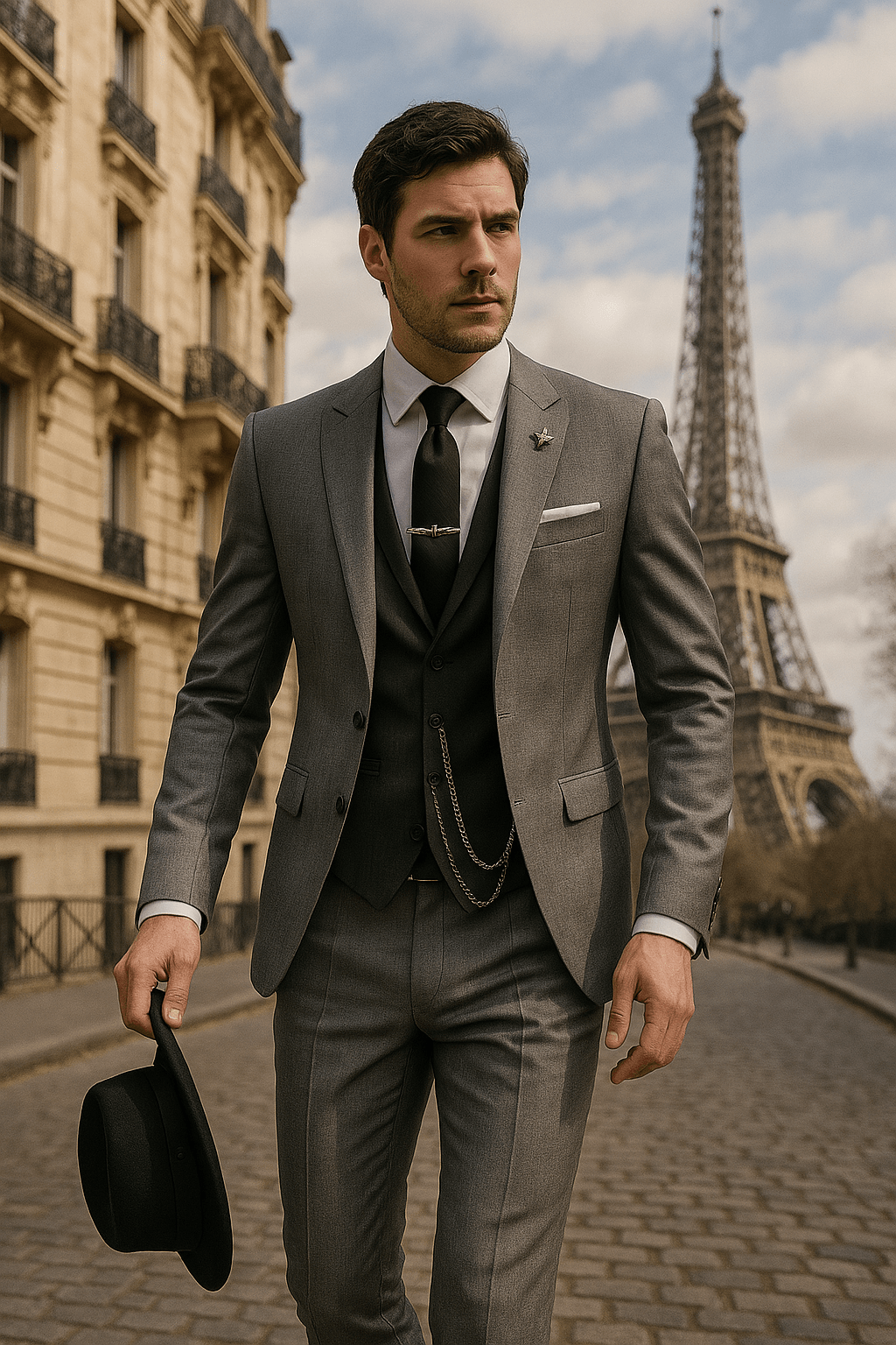 Costume slim 3 pièces pour hommes - Ensemble blazer, gilet et pantalon pour événements formels