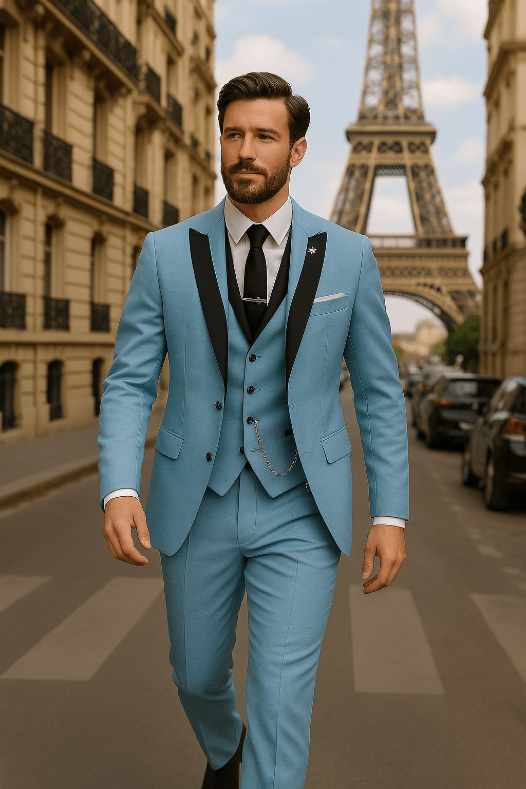 Costume slim 3 pièces pour hommes - Ensemble blazer, gilet et pantalon pour événements formels
