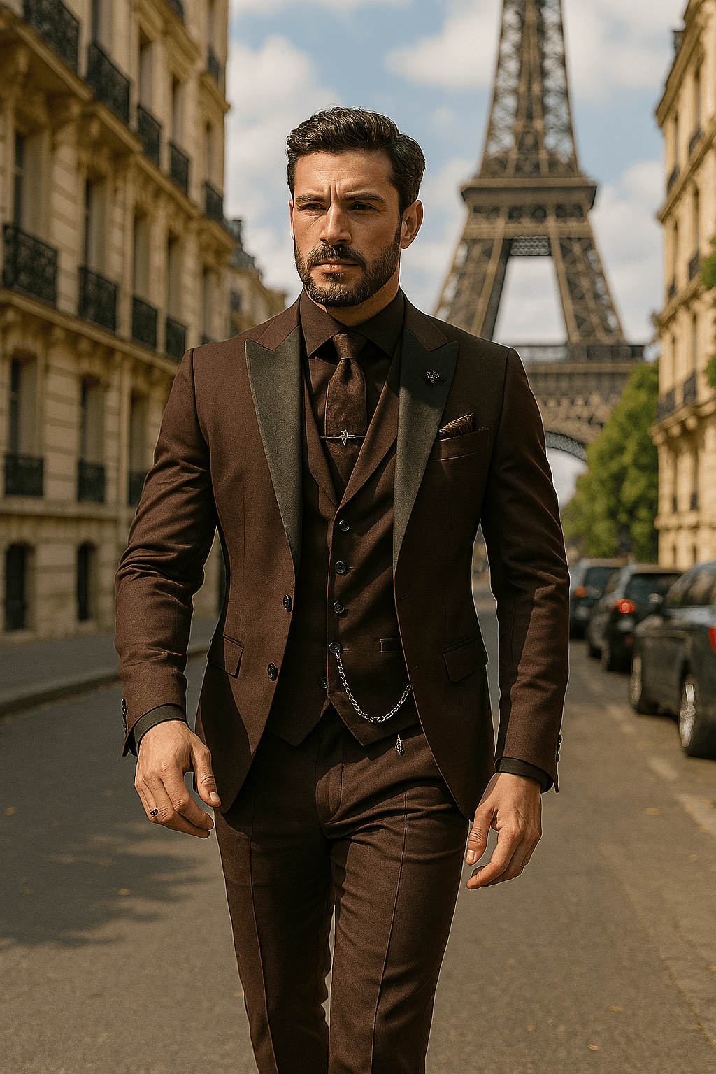 Costume slim 3 pièces pour hommes - Ensemble blazer, gilet et pantalon pour événements formels