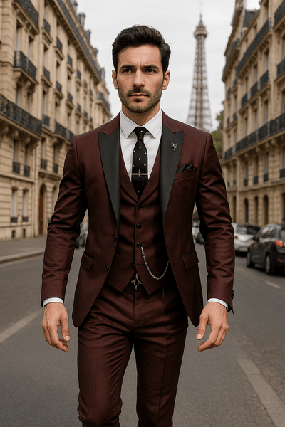 Costume slim 3 pièces pour hommes - Ensemble blazer, gilet et pantalon pour événements formels