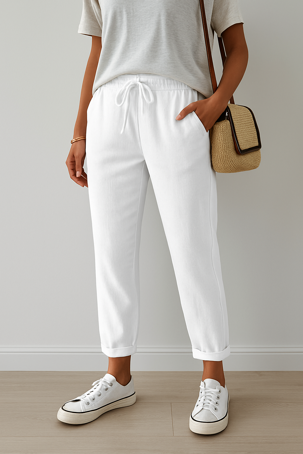 Pantalon En Lin Anti-Transpiration Décontracté & Élégant