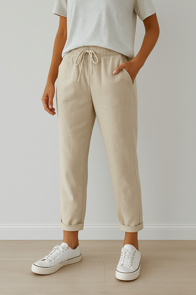 Pantalon En Lin Anti-Transpiration Décontracté & Élégant