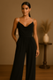 Élégante combinaison pour femmes en polyester à jambes larges pour les mariages et les festivités