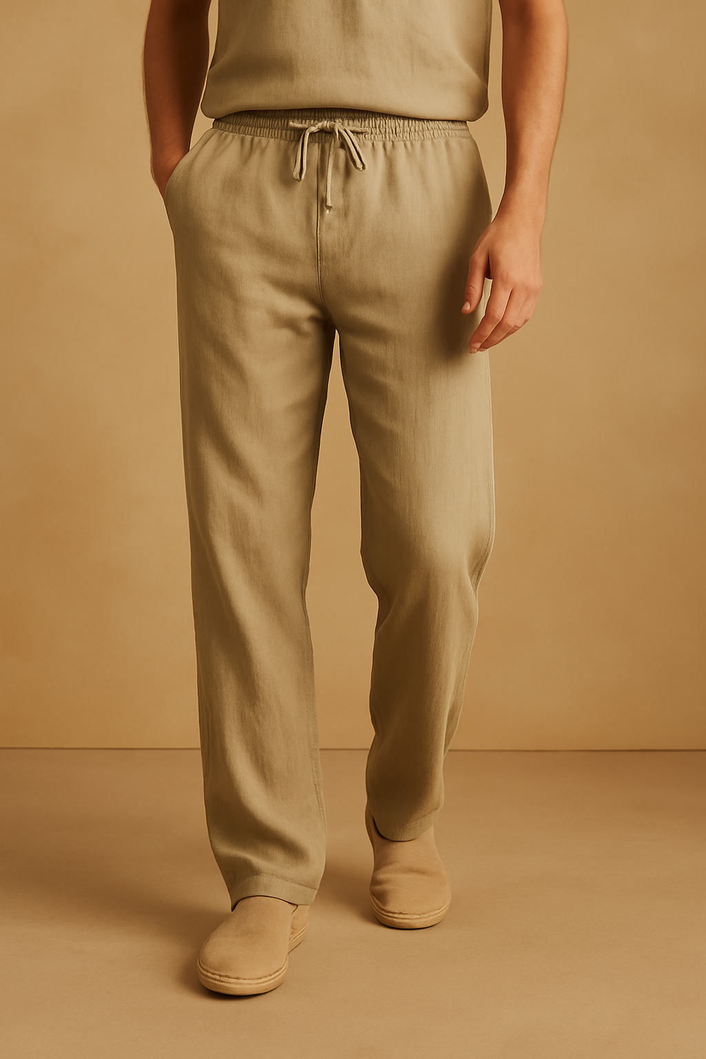 Pantalon homme coton léger coupe ample respirant pour l’été