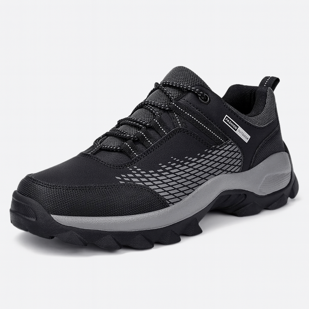 Black Men's hiking shoes - Breathable - Non-slip soles