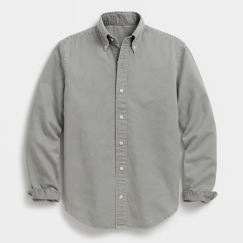 Gray Long  Sleeve Shirt