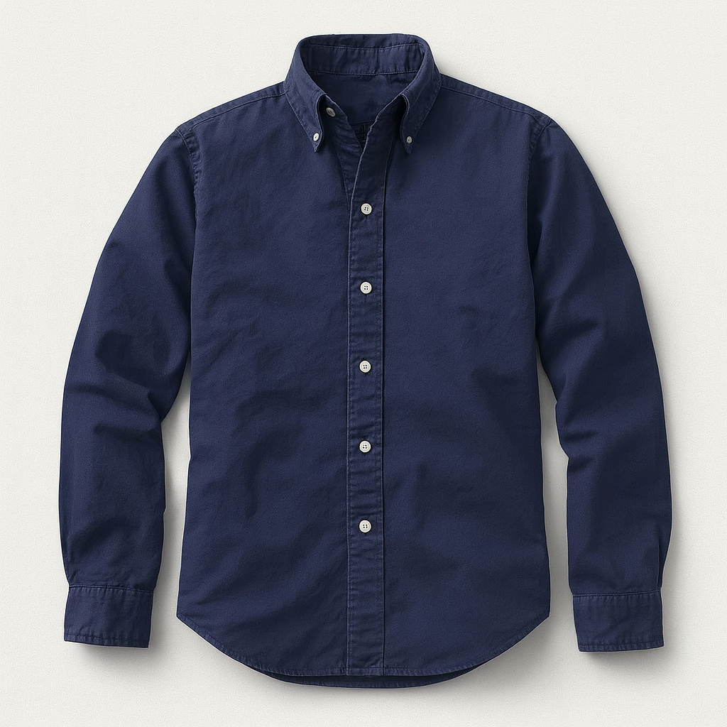 Navy Blue Long  Sleeve Shirt