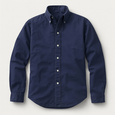 Navy Blue Long  Sleeve Shirt