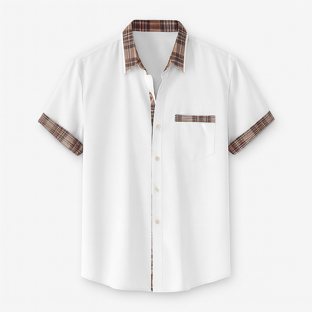 White Men's short sleeve shirt