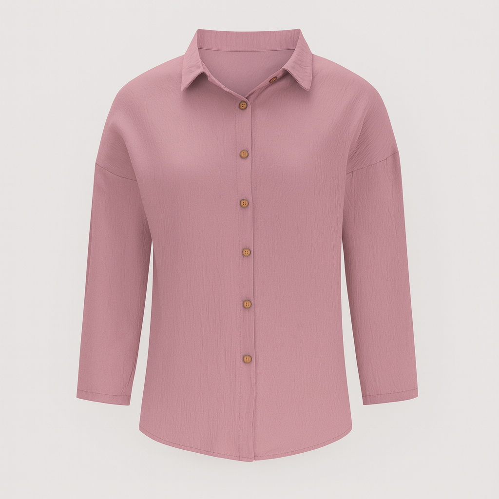 Rose Pink Long Sleeves Button Shirt