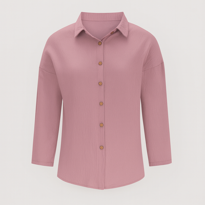 Rose Pink Long Sleeves Button Shirt