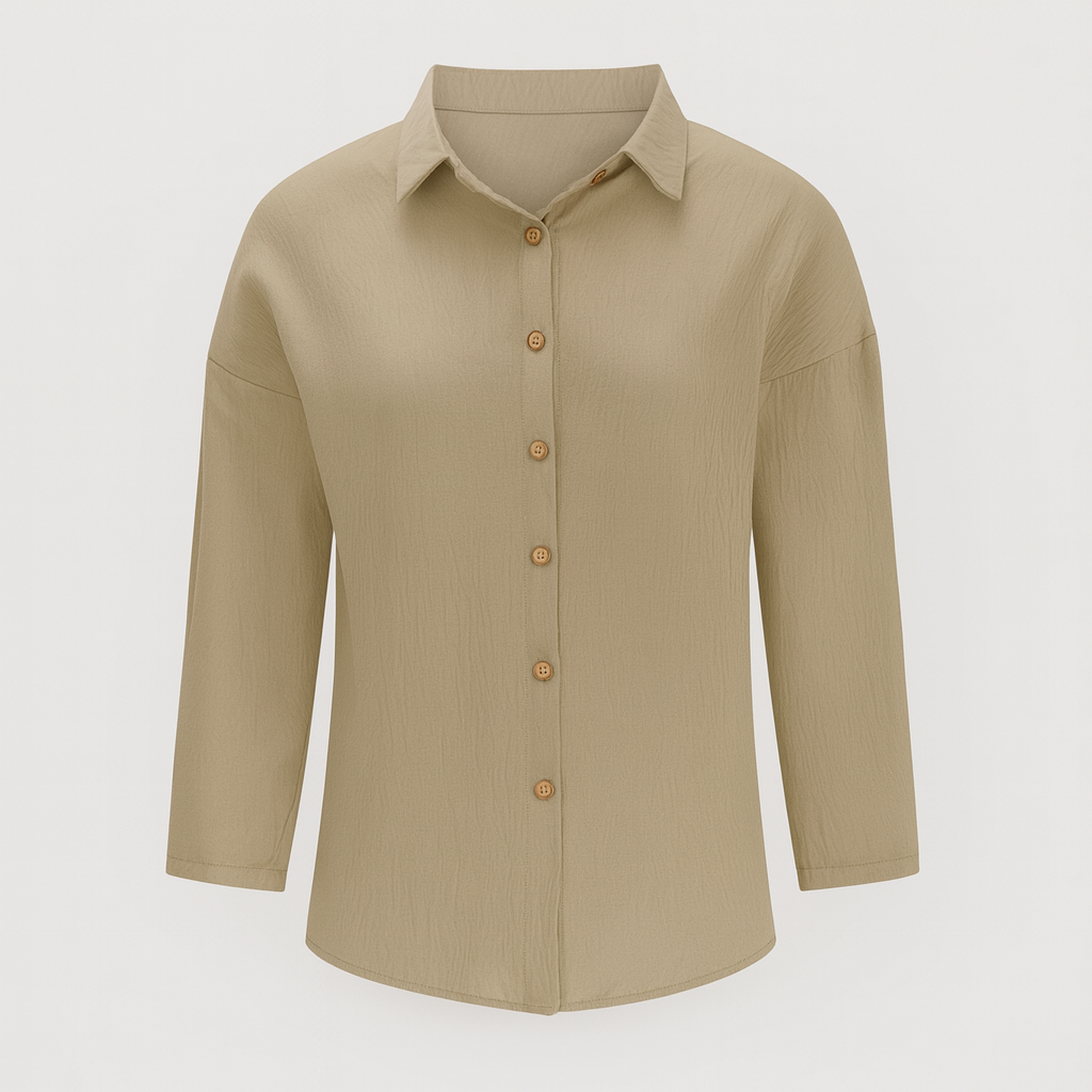 Khaki Long Sleeves Button Shirt