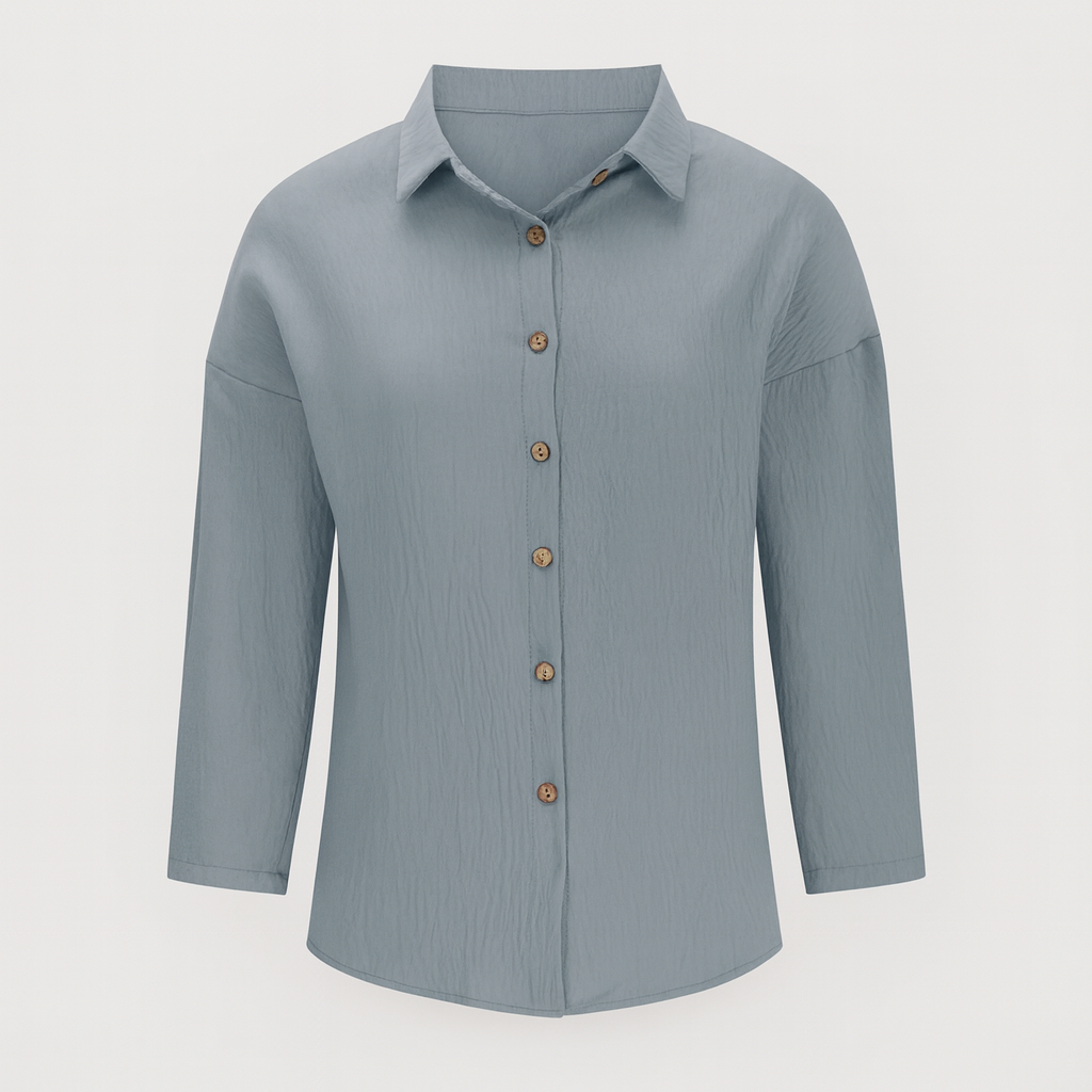 Grey Long Sleeves Button Shirt