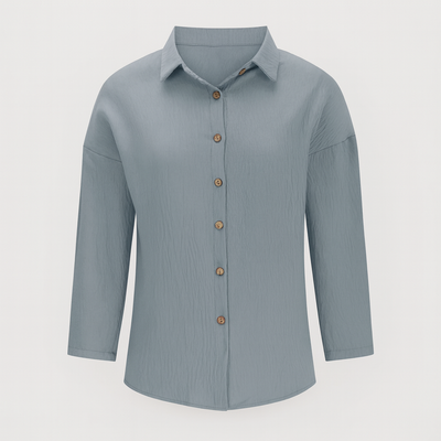 Grey Long Sleeves Button Shirt