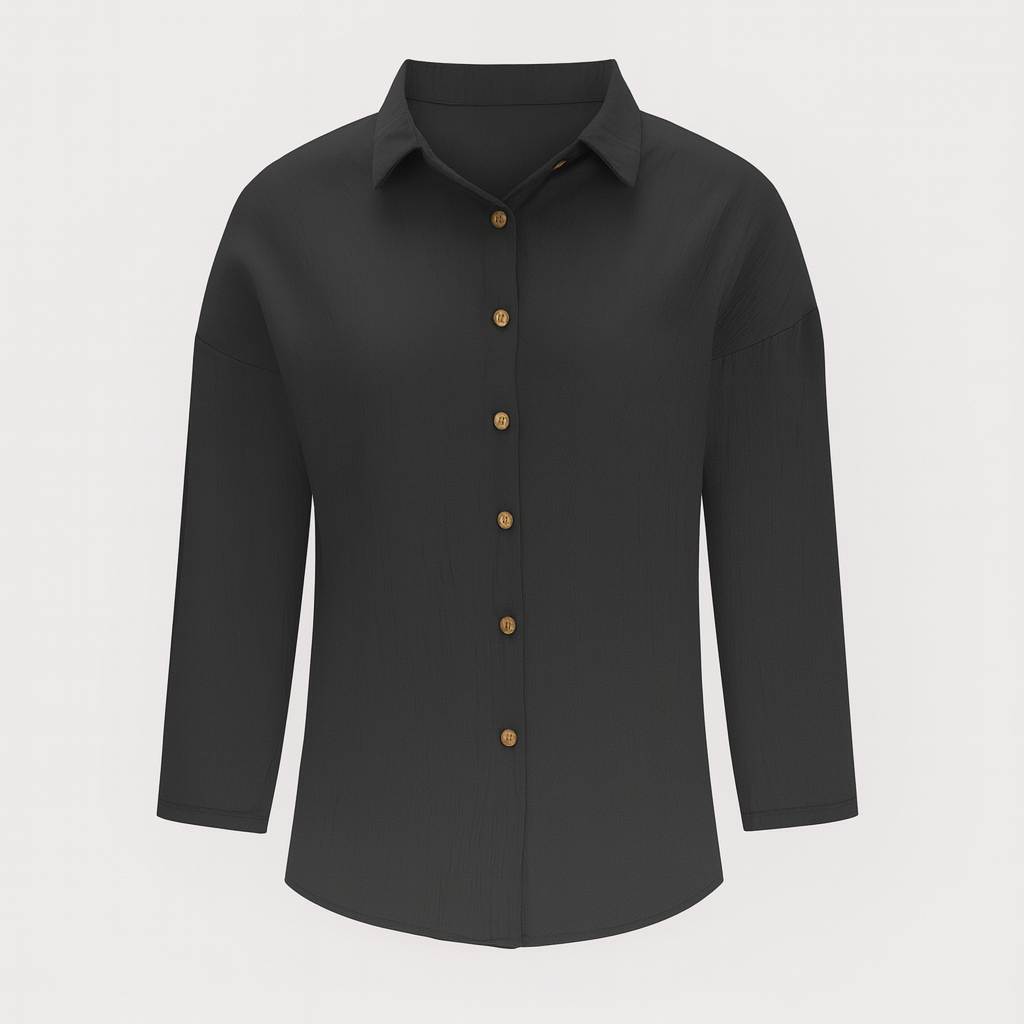 Black Long Sleeves Button Shirt