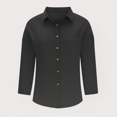 Black Long Sleeves Button Shirt