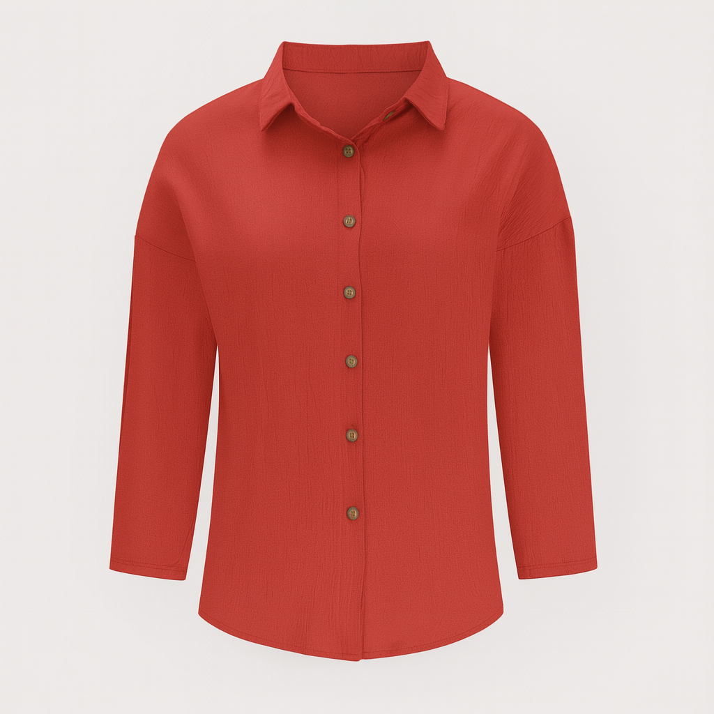 Red Long Sleeves Button Shirt