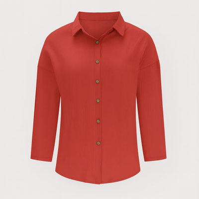 Red Long Sleeves Button Shirt
