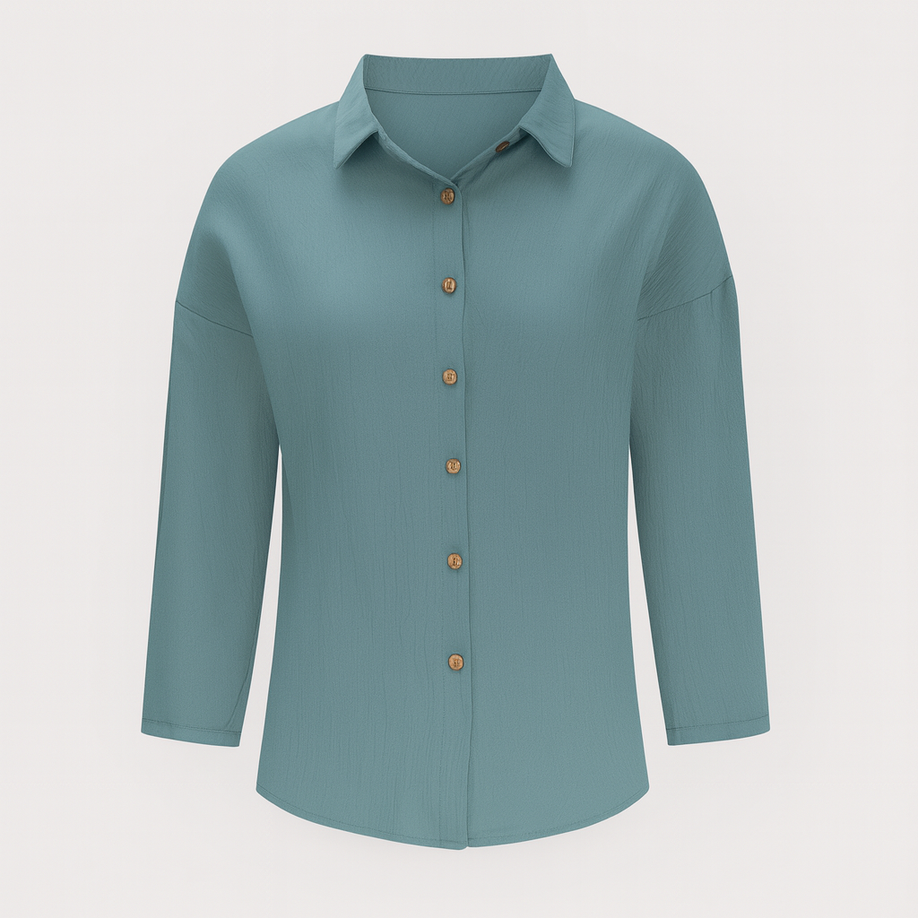 Teal Long Sleeves Button Shirt