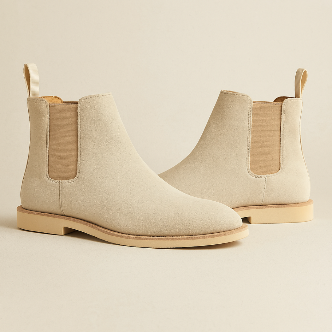 Cizme Chelsea clasice din piele întoarsă pentru bărbați - Cizme negre cu părți elastice pentru versatilitate în tot sezonul