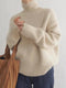Suéter de cuello alto elegante y acogedor de lino para el invierno
