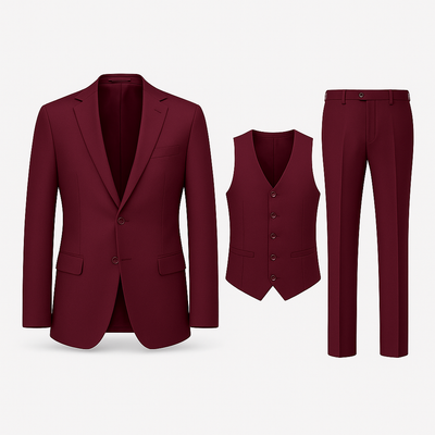 Dark Red 3 piece suit