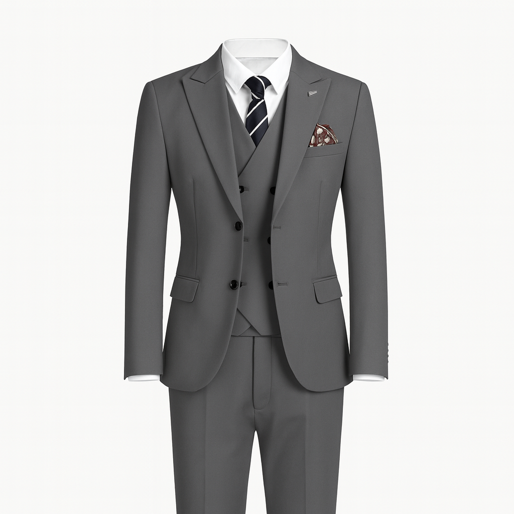 Gray Men's 3-Piece Slim Fit Wedding Guest Suit