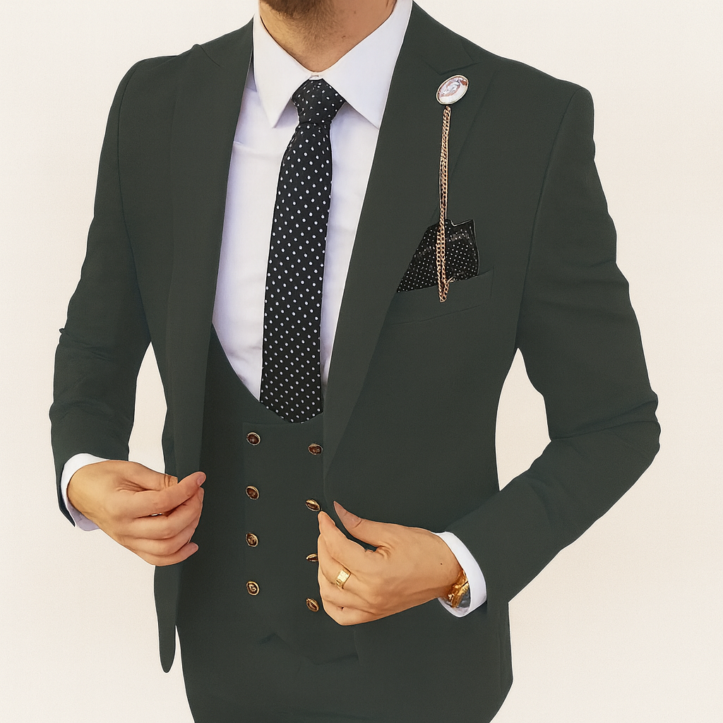 Dark Green Men's suit - Autumn formal business suit
