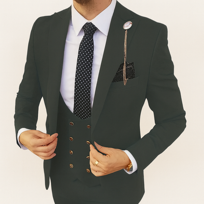 Dark Green Men's suit - Autumn formal business suit