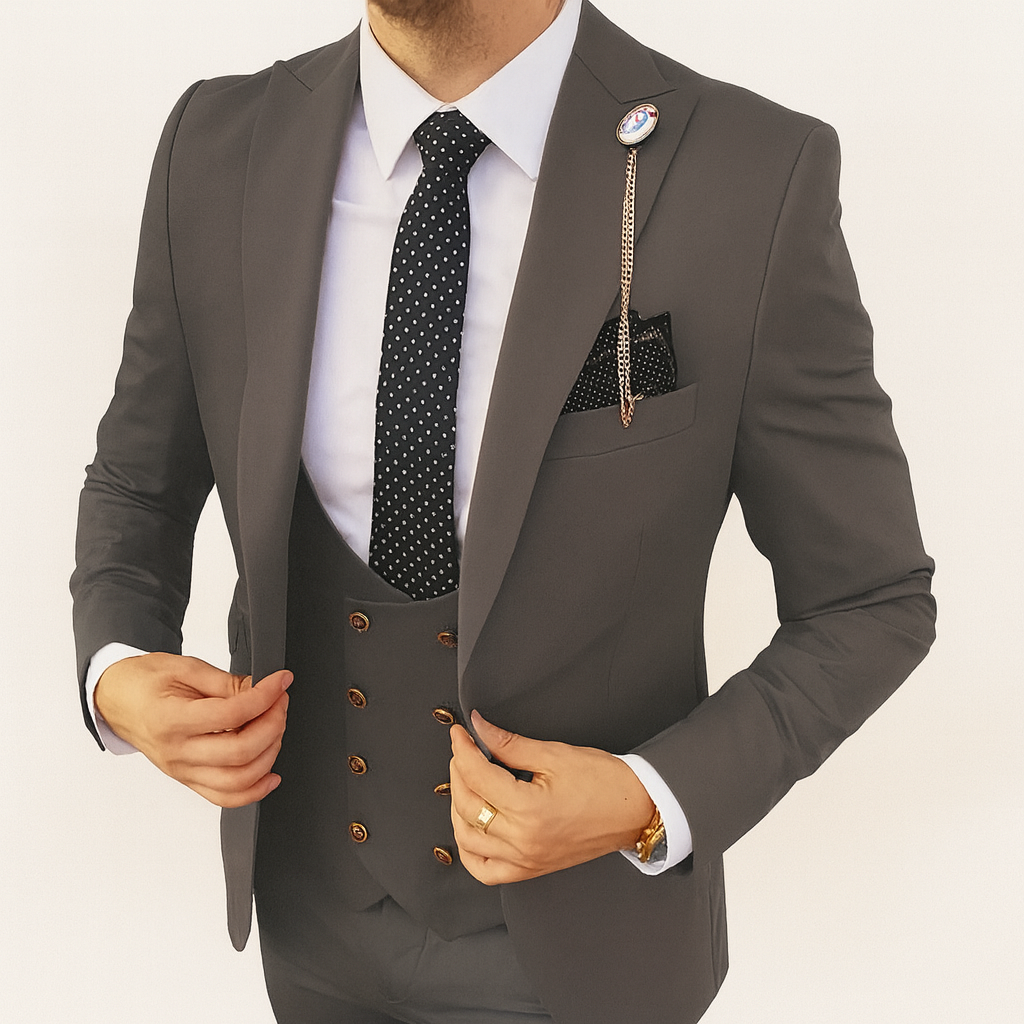 Gray Men's suit - Autumn formal business suit