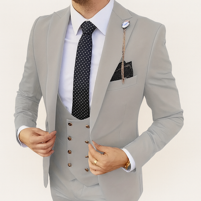 Light Gray Men's suit - Autumn formal business suit