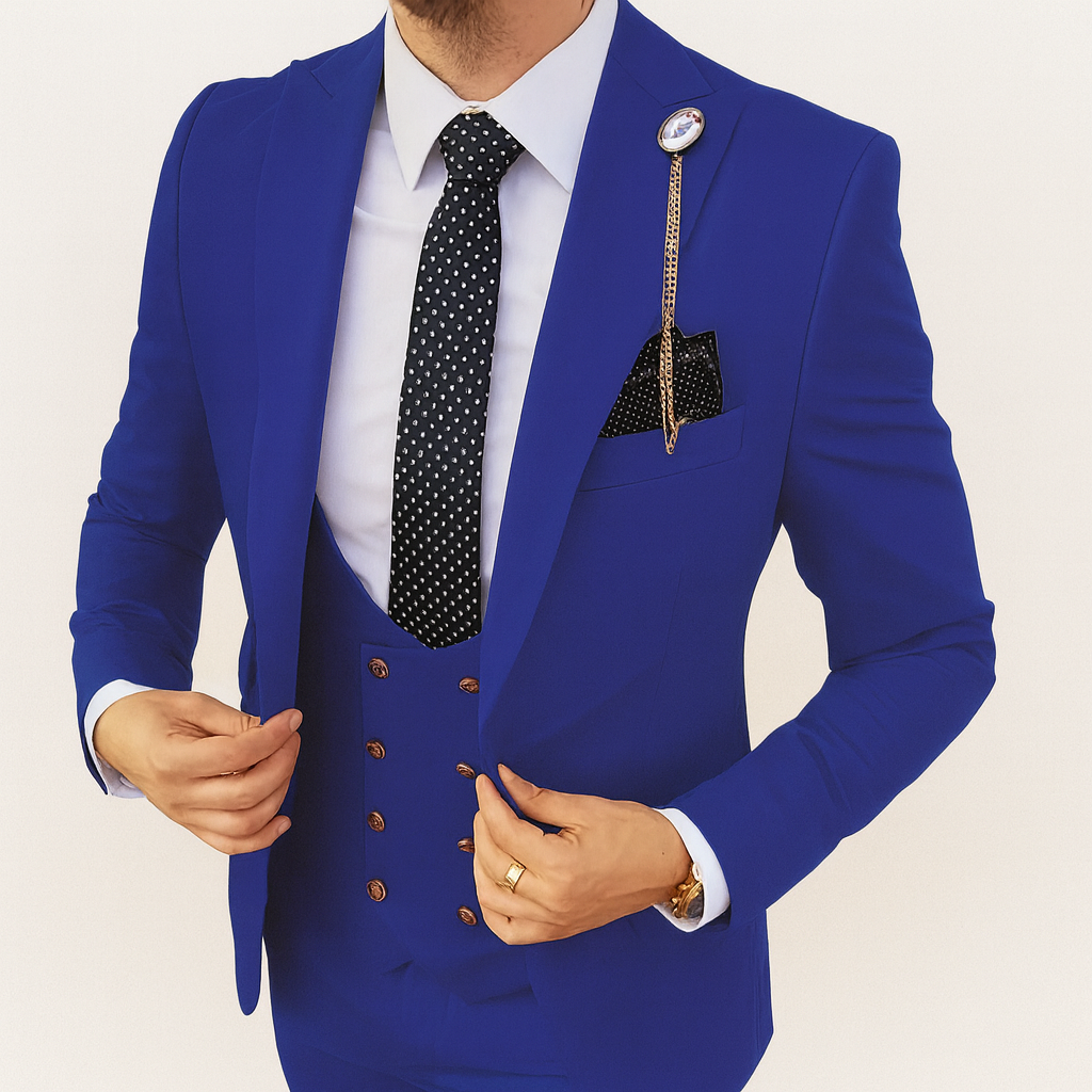 Royal Blue Men's suit - Autumn formal business suit
