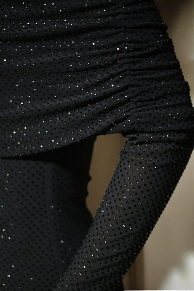 Robe longue de femme à épaules larges en polyester, festive pour le mariage