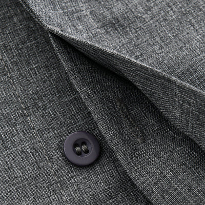 Chemise homme - Fermeture par boutons - Mélange respirant de coton et de lin - Coupe régulière - Manches courtes