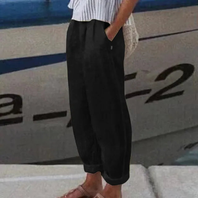 Pantalon Dini avec ligne douce et poches latérales