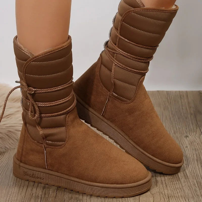 Botas de nieve para mujer, suela gruesa y forro polar, modernas y cómodas.