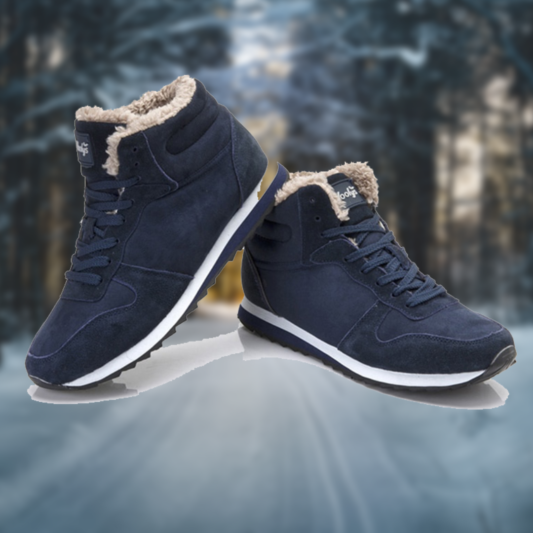 Chaussures d'hiver chaudes et décontractées pour hommes - Baskets hautes avec doublure en fourrure