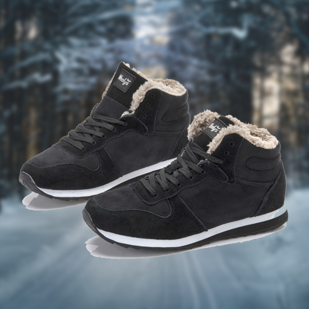 Chaussures d'hiver chaudes et décontractées pour hommes - Baskets hautes avec doublure en fourrure