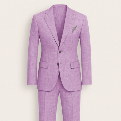 Pink Men's Linen Suit