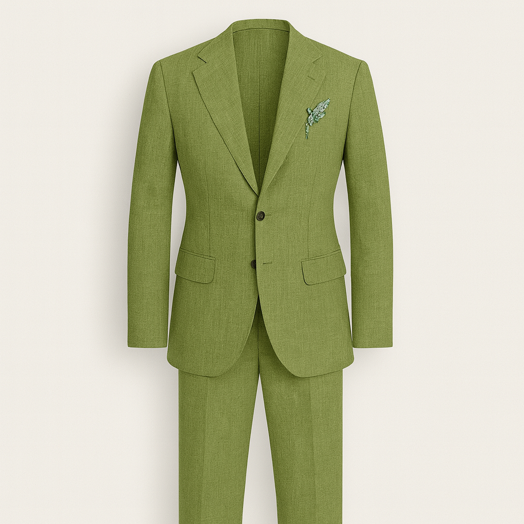 Green Men's Linen Suit