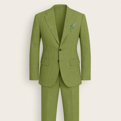 Green Men's Linen Suit