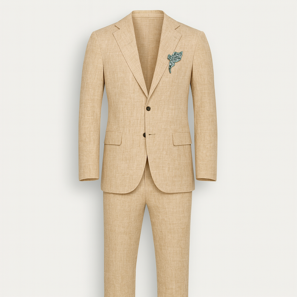Beige Men's Linen Suit