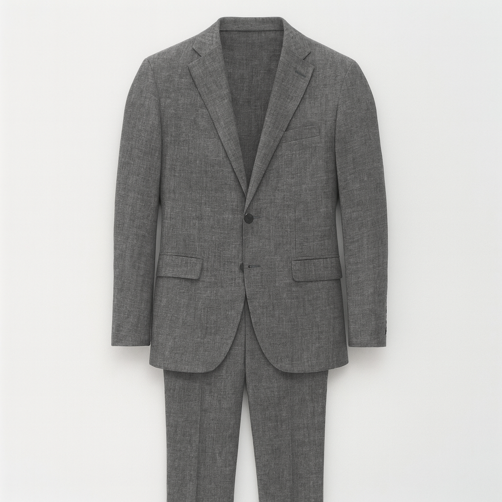 Dark Grey Men's Linen Suit